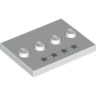Plate Special 3 × 4 with 1 × 4 Center Studs and 4 Silver Stars Print