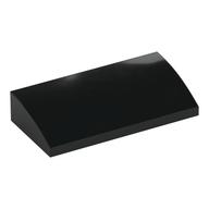 Brick Curved 2 × 4 × 2/3 No Studs, with Bottom Tubes Schwarz