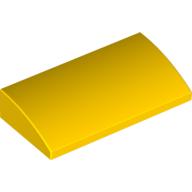 Brick Curved 2 × 4 × 2/3 No Studs, with Bottom Tubes Gelb