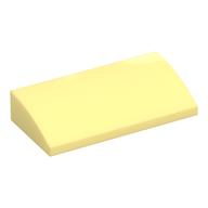 Brick Curved 2 × 4 × 2/3 No Studs, with Bottom Tubes Leuchtendes Hellgelb