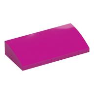 Brick Curved 2 × 4 × 2/3 No Studs, with Bottom Tubes Magenta