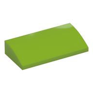 Brick Curved 2 × 4 × 2/3 No Studs, with Bottom Tubes Lime