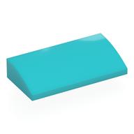 Brick Curved 2 × 4 × 2/3 No Studs, with Bottom Tubes Medium Azure