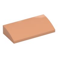 Brick Curved 2 × 4 × 2/3 No Studs, with Bottom Tubes Nougat