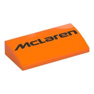 Brick Curved 2 × 4 × 2/3 No Studs with Black 'McLaren' print Orange