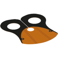 Neckwear Cape, Pauldron with Black Neck and Four Thin Gray Stripes Print Orange