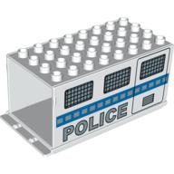 Duplo Truck / Semi-Tractor Container 4 × 8 × 3.5, with Police Print Weiß