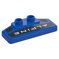 Duplo Rear Spoiler 2 × 4 × 1 / 2 with 'ALPINE' Print Blue