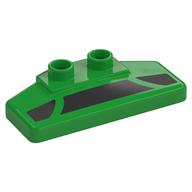 Duplo Rear Spoiler 2 × 4 × 1 / 2 with Black Panels Print Hellgrün