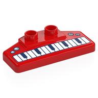 Duplo Rear Spoiler 2 × 4 × 1 / 2 with Piano / Keyboard print Rot