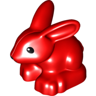 Duplo Animal Rabbit Black Eye, White Pupil Print Rot