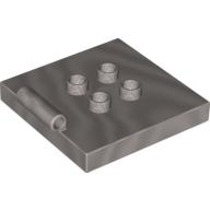 Duplo Plate 4 × 4 with 4 Center Studs and Hinge Pearl Light Gray