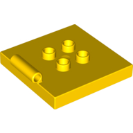 Duplo Platte 4 × 4 mit 4 Mitte Noppen und Scharnier