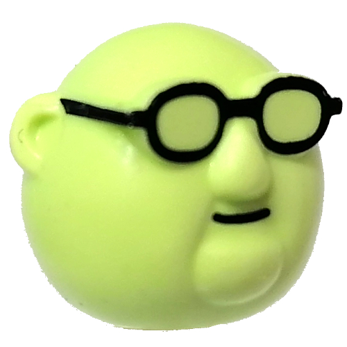 Minifig Head Special (Dr. Bunsen Honeydew) Gelbgrün