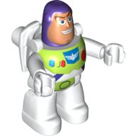 Duplo Figure with White Legs and Lime Space Suit, Nougat Face Print (Buzz Lightyear) White
