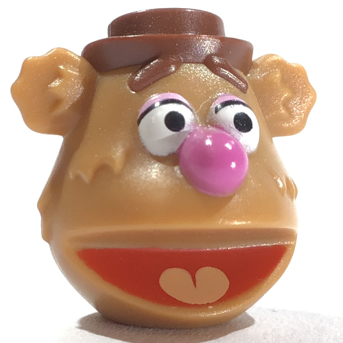 Minifig Head Special (Fozzie Bear) Medium Nougat