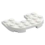 Plate Round Corners Double 4 × 6 with 2 × 2 Cutout and 2 × 6 Raised Studs White