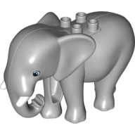 Duplo Animal Elephant, Adult, Stationary Head with Molded Tusks, Rectangle Eyes