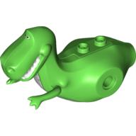 Animal Body Part, Dinosaur, 'Rex' Body with White Chest, White Teeth print Bright Green