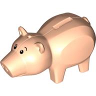 Animal, Pig with Coin Plug Hole and Hole for Hat, with Eyes Print (Hamm) Light Nougat