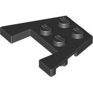 Wedge Plate 3 × 4 with Stud Notches [Reinforced Underside] Black