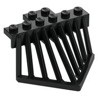 Train Cow Catcher, Plate Special 2 × 6 with Sloped Bars in Schwarz