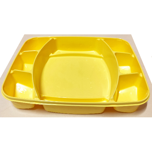 Sorting Tray, DOTS, 9 Compartment Bright Light Yellow