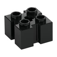 Brick Special 2 × 2 with Grooves and Axle Hole Schwarz