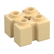 Brick Special 2 × 2 with Grooves and Axle Hole Tan