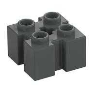 Brick Special 2 × 2 with Grooves and Axle Hole Dunkelblaugrau