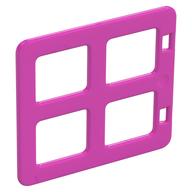 Duplo Door / Window with Four Equal Square Cornered Panes Dark Pink