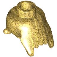 Minifig Head Special with Jagged Bottom Edge [Plain] in Pearl Gold