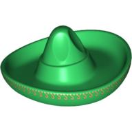 Hat Sombrero with Gold Print around Brim Green