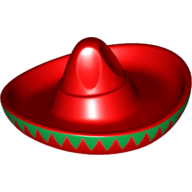 Hat Sombrero with Green Print around Brim Rot