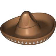 Hat Sombrero with White Guitars print Medium Nougat