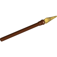 Weapon Pike / Spear Elaborate with Pearl Gold Tip Reddish Brown