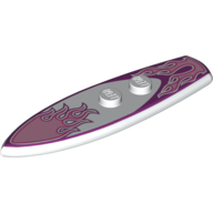 Sports Surfboard Standard with Pink Flames Print Weiß