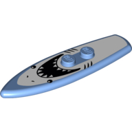 Sports Surfboard Standard with Shark Print Mittelblau
