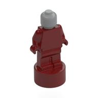 Minifig Trophy Statuette with Light Bluish Grey Head pattern Dark Red