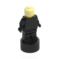Minifig Trophy Statuette with Bright Light Yellow Head pattern Black