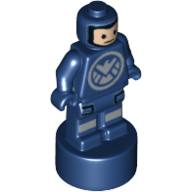 Minifig Trophy Statuette, SHIELD Agent Print in Dark Blue