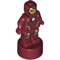 Minifig Trophy Statuette, Iron Man, White Arc Reactor Print Dunkelrot