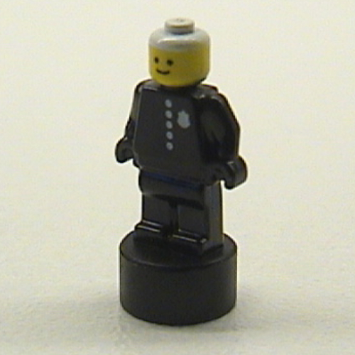 Minifig Trophy Statuette, Classic Policeman Print Schwarz