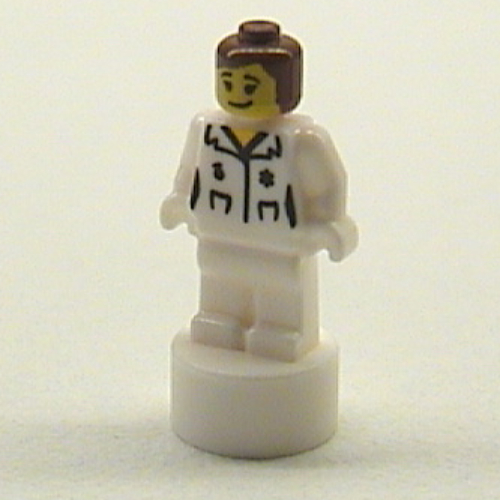 Minifig Trophy Statuette, Doctor Print White