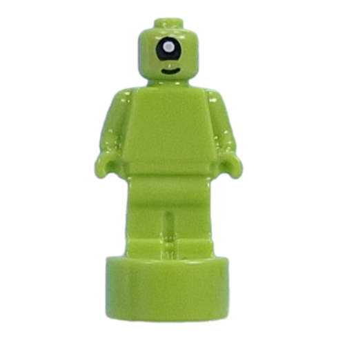 Minifig Trophy Statuette, One-Eyed Alien Print Lime