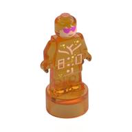Minifig Trophy Statuette with LYLA with Light Nougat Face, Dark Pink Hearts for Eyes, Suit print Trans-Orange