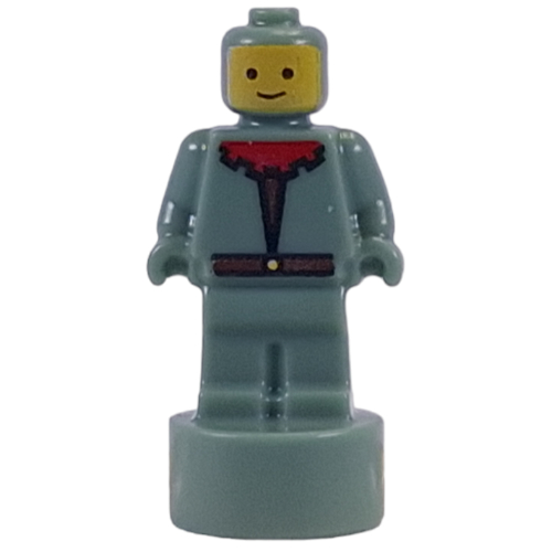 Minifig Trophy Statuette, Forestman, Red Collar print Sandgrün