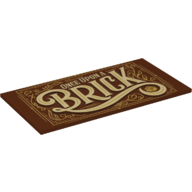 Tile 8 × 16 with "Once Upon a Brick" Decorative Print Reddish Brown