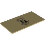 Tile 8 × 16 with Bottom Tubes and Black Hogwarts Crest print Beige