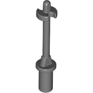 Bar 3L with Handle, Stop Ring and Side Stops (Minifig Ski Pole) Dark Bluish Gray